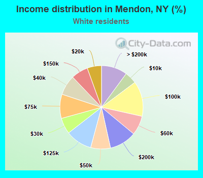 Income distribution in Mendon, NY (%)