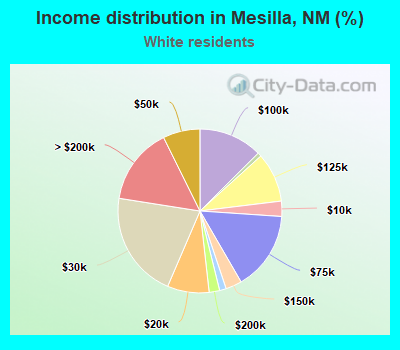 Income distribution in Mesilla, NM (%)