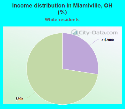 Income distribution in Miamiville, OH (%)