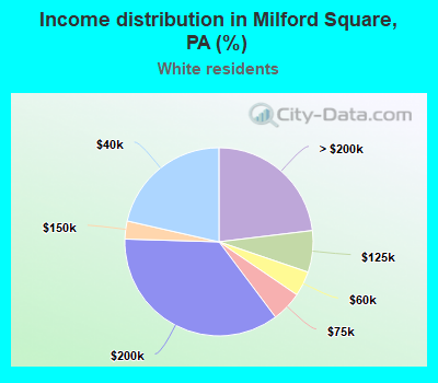 Income distribution in Milford Square, PA (%)
