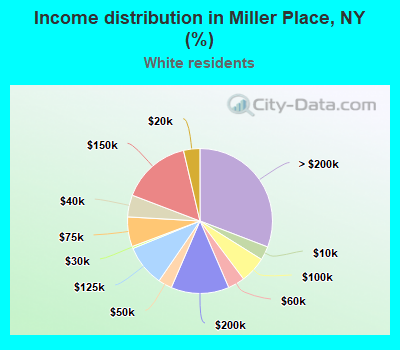 Income distribution in Miller Place, NY (%)