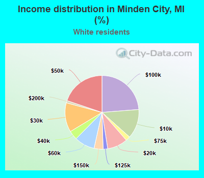 Income distribution in Minden City, MI (%)