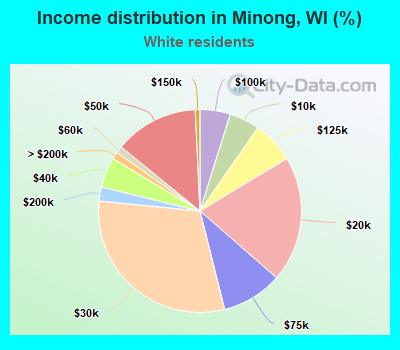Income distribution in Minong, WI (%)