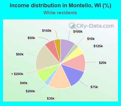 Income distribution in Montello, WI (%)