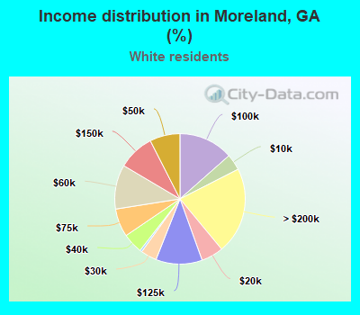 Income distribution in Moreland, GA (%)