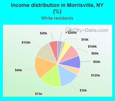 Income distribution in Morrisville, NY (%)