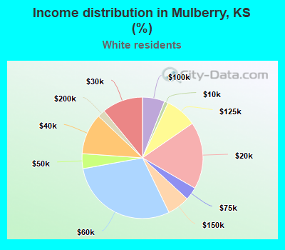 Income distribution in Mulberry, KS (%)