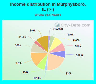 Income distribution in Murphysboro, IL (%)