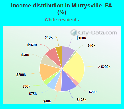 Income distribution in Murrysville, PA (%)