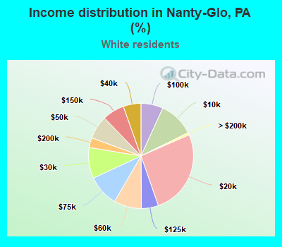 Income distribution in Nanty-Glo, PA (%)