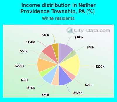 Income distribution in Nether Providence Township, PA (%)