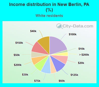 Income distribution in New Berlin, PA (%)