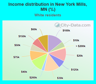 Income distribution in New York Mills, MN (%)