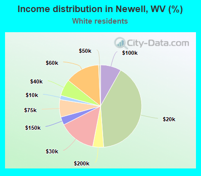 Income distribution in Newell, WV (%)