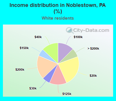 Income distribution in Noblestown, PA (%)