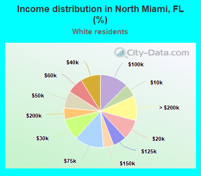 Income distribution in North Miami, FL (%)
