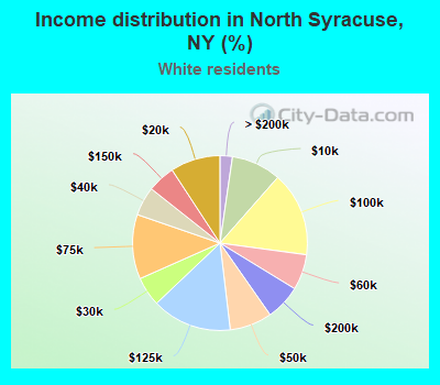 Income distribution in North Syracuse, NY (%)