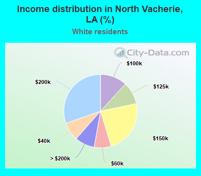 Income distribution in North Vacherie, LA (%)