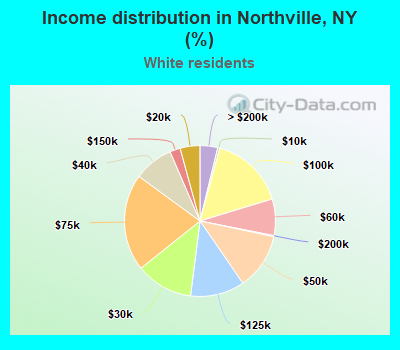 Income distribution in Northville, NY (%)