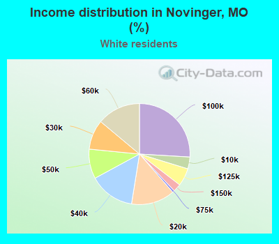 Income distribution in Novinger, MO (%)