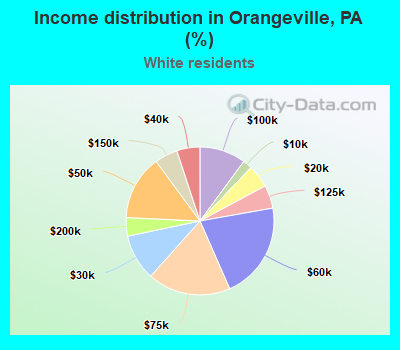 Income distribution in Orangeville, PA (%)