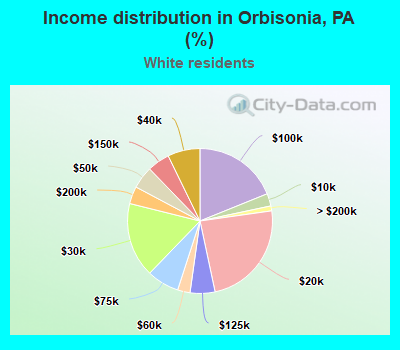 Income distribution in Orbisonia, PA (%)