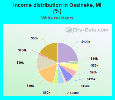 Income distribution in Ossineke, MI (%)
