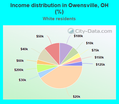 Income distribution in Owensville, OH (%)