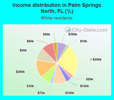 Income distribution in Palm Springs North, FL (%)