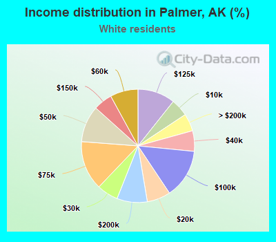 Income distribution in Palmer, AK (%)