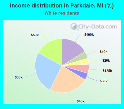 Income distribution in Parkdale, MI (%)