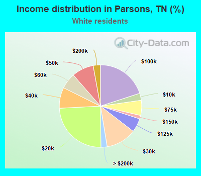 Income distribution in Parsons, TN (%)