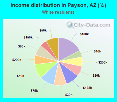 Income distribution in Payson, AZ (%)