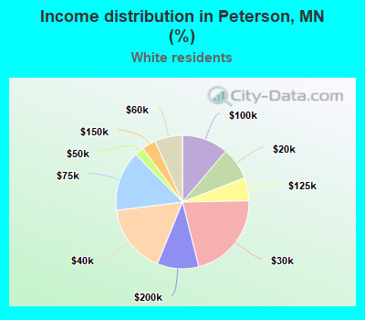 Income distribution in Peterson, MN (%)
