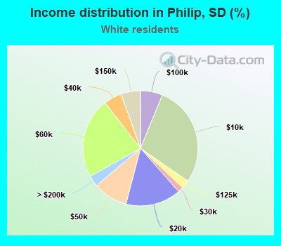 Income distribution in Philip, SD (%)