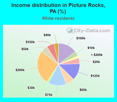 Income distribution in Picture Rocks, PA (%)
