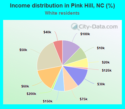 Income distribution in Pink Hill, NC (%)