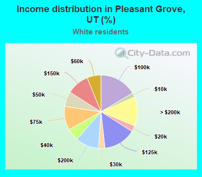 Income distribution in Pleasant Grove, UT (%)