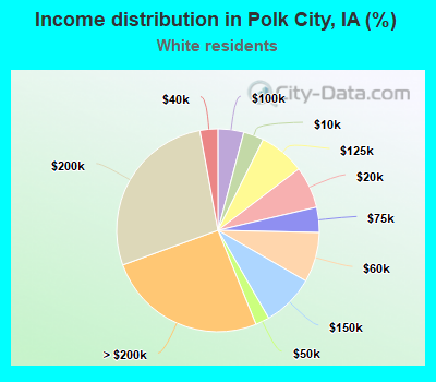 Income distribution in Polk City, IA (%)