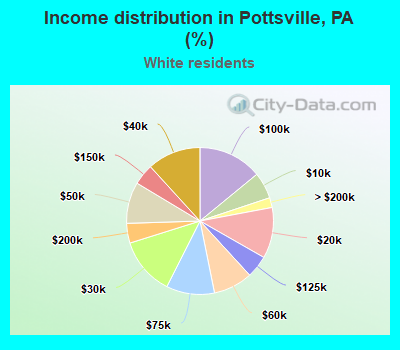 Income distribution in Pottsville, PA (%)