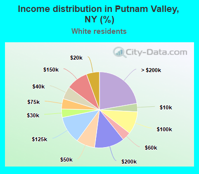 Income distribution in Putnam Valley, NY (%)