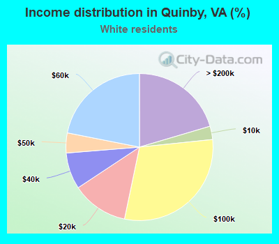Income distribution in Quinby, VA (%)