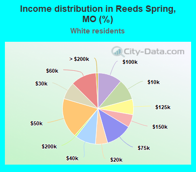 Income distribution in Reeds Spring, MO (%)