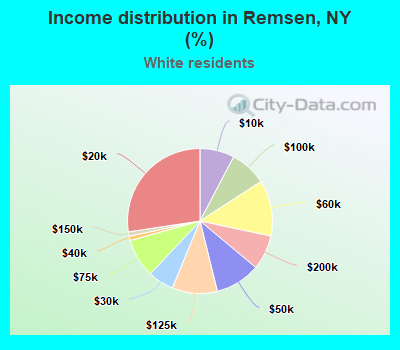 Income distribution in Remsen, NY (%)