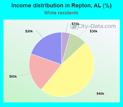 Income distribution in Repton, AL (%)