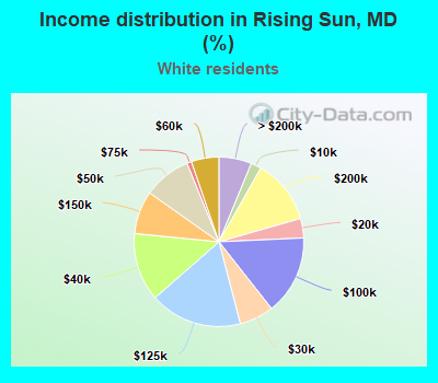 Income distribution in Rising Sun, MD (%)