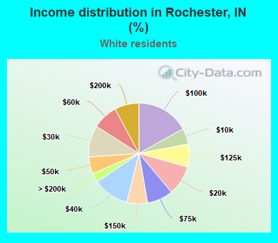 Income distribution in Rochester, IN (%)