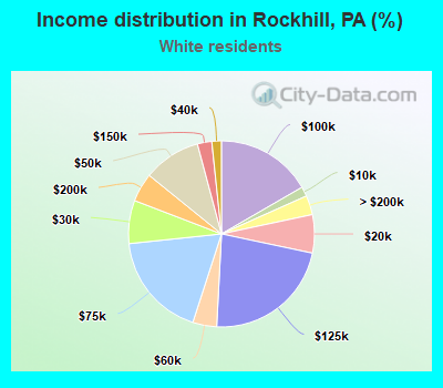 Income distribution in Rockhill, PA (%)