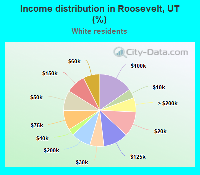 Income distribution in Roosevelt, UT (%)
