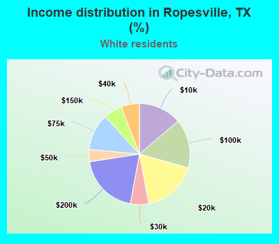Income distribution in Ropesville, TX (%)